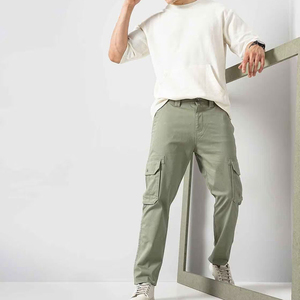 Pantalones Cargo blancos de 6 bolsillos para hombre, holgados, ajustados con 350 GSM, cintura media, directos de fábrica, nuevos, superventas, venta directa - Product Image 6