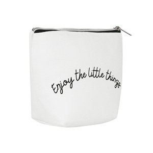 Custom Logo Eco-Friendly <b>Large</b> Capacity Durable Fashion Soft Handle Zipper Pouch <b>Plain</b> Cotton <b>Canvas</b> Makeup Cosmetic Bag - Product Image 2