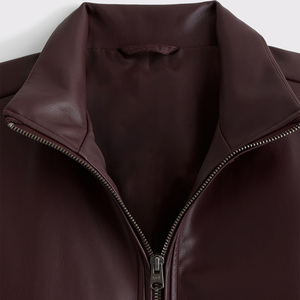 OEM ODM chaqueta de bombardero de cuero personalizado con el logotipo de impresión bordado hombres mujeres Streetwear invierno prendas de vestir exteriores Proveedor - Product Image 4