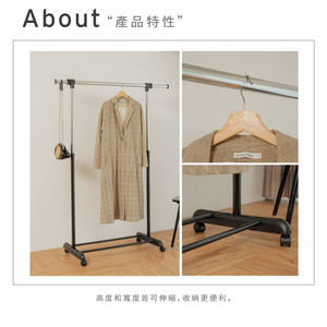 Wholesale Extendable Metal Single Garment <b>Rack</b> for Home Shop Space-Saving Household Storage Furniture for Wardrobe Clothing - Product Image 3