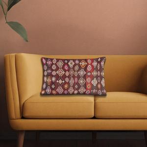 Coussin imprimé au design Kilim vintage - Décoration d'intérieur turque artisanale et confortable, 8"x8" - 20x20 cm - Product Image 5