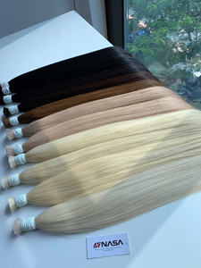 Precio al por mayor Extensiones de cabello a granel Sedoso y sin caída Doble ahogamiento 100 gramos Colores claros 12 pulgadas - Product Image 4