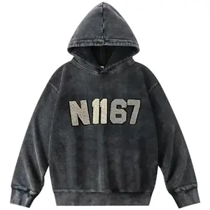 Venda direta da fábrica Hoodies desgastados feitos sob medida moda plus size homens Hoodies desgastados