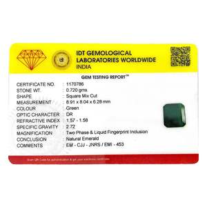 พลอยมรกตธรรมชาติทรงทริลเลียนคัท 3.6 กะรัต สีเขียว ขนาด 8 มม. ทรงแอสเชอร์ ทรงวงรี ทรงปริ๊นเซส ทรงมาร์คีส มีจำหน่าย - Product Image 4