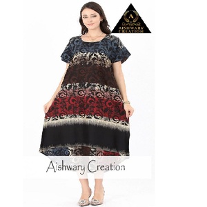 Robe midi élégante en tissu de coton imprimé pour femmes coupe régulière col carré demi-manches motif géométrique ceinture salon quotidien - Product Image 1