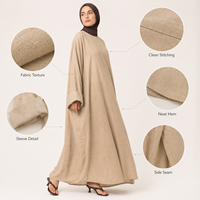Robe Abaya Moderne Ample en Mélange de Lin Premium, Style Minimaliste et Pudique, Fabricant OEM ODM pour Marques Européennes