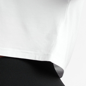 เสื้อยืดเอวลอยพิมพ์ลายสำหรับผู้หญิงเสื้อยืดระบายอากาศได้ดีเสื้อยืดผ้าฝ้ายสไตล์ลำลองว่างเปล่า - Product Image 6