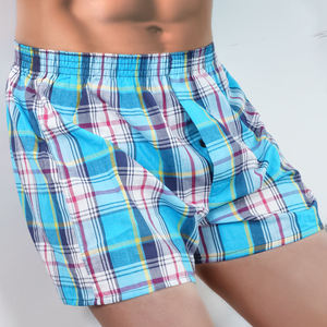 Calzoncillos bóxer de algodón ligero para hombre, tela a cuadros elegante transpirable duradera, perfecto para ropa de dormir de salón y ropa informal - Product Image 4