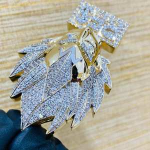 Colgante de Cruz para Hombre con Moissanita Redonda de 2 Quilates, Chapado en Oro Amarillo de 18K, Estilo Hip Hop, Certificado GRA, Regalo - Product Image 4