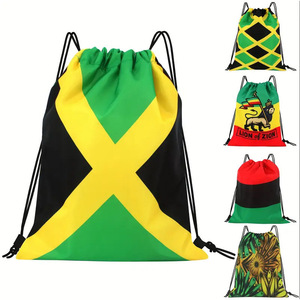 Sac de sport imprimé style Jamaïque avec cordon de serrage - Sac de voyage pour yoga - Sac de sport promotionnel - Product Image 1