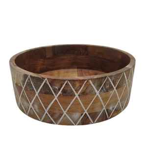 Tazón para Ensalada de Madera de Acacia Hecho a Mano de Primera Calidad, Ecológico, Desechable, Duradero, Acabado Natural, Apto para Lavavajillas, Personalizable - Product Image 3