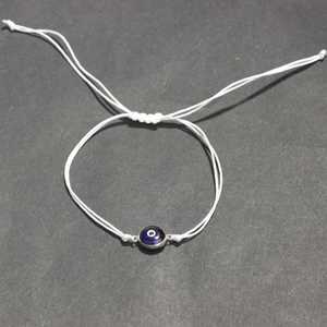 Bracelet bleu marine anti-mal pour enfants, motif croix bohème, cordon blanc, alliage d'acier inoxydable, bracelets religieux tendance, cadeau - Product Image 1