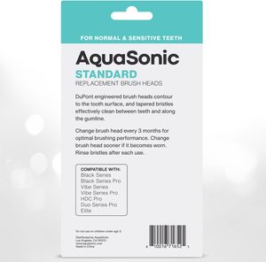 หัวแปรงสำหรับเปลี่ยนมาตรฐาน aquasonic | Ada ได้รับการยอมรับ | สำหรับฟันธรรมดาและฟันที่บอบบาง (8แพ็คสีขาว) - Product Image 5