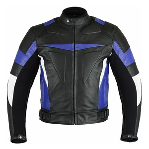 Men's Motorcycle Real LeatherRed & Black Jacket with CE Approved Internal Protection Leather Motorbike Jacket For Men - Product Image 3