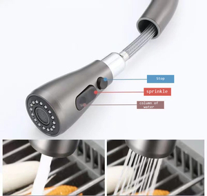 Brass kéo ra khỏi nhà bếp Vòi nước nóng và nước lạnh Mixer tap nhà bếp 3 cách Mixer bồn rửa vòi nước - Product Image 3