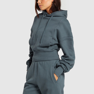 Sudadera corta personalizada para mujer, sudadera con capucha corta al por mayor, nuevo diseño, estilo moderno - Product Image 2