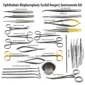 Kit d'instruments d'ophtalmologie pour blepharoplastie, rétracteurs manuels en métal pour micro-chirurgie oculaire, pinces, outils chirurgicaux de précision SURGINEXA - Product Image 2