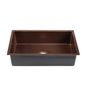 Fregadero de cocina y baño de cobre Premium con diseño grabado, fregadero de forma personalizada para uso en restaurantes y hoteles domésticos - Product Image 6