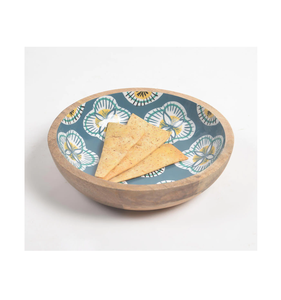 Les plus exigeants, bol à salade en bois émaillé imprimé de forme ronde, bol de service pour restaurant, design de dessus - Product Image 4