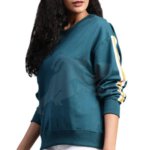 Fabrication pakistanaise couleur unie femmes sweats logo imprimé personnalisé décontracté femmes sweats - Product Image 2