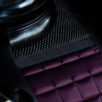 Tapis de selle ergonomique profilé en tissu épais noir et violet, fait main, entièrement personnalisé, antidérapant, respirant et durable