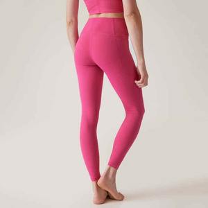 Wholesale Price Custom Logo High Quality Casual <b>Women's</b> Yoga Gym <b>Compression</b> <b>Tights</b> Solid Pattern Elastic Sportswear Leggings - Product Image 2