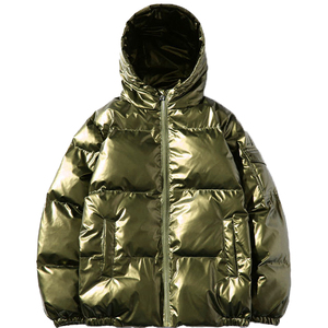 Blouson d'hiver à capuche pour homme, couleur unie, duvet de canard avec tissu en toile, directement du fabricant, personnalisation de la marque - Product Image 3
