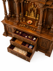 Mueble de Almacenamiento para el Hogar, Estilo Indio del Sur, de Madera de Teca, Duradero, Tipo Dev Ghar Gopuram, para Pooja Mandir - Product Image 5
