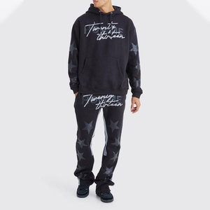 Conjunto Deportivo Personalizado con Logotipo, Estampado Puff, Lavado Ácido, Corte Acampanado, Bordado Desgastado y Parche de Chenilla - Product Image 3