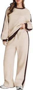 Nouvel ensemble de survêtement décontracté pour femmes tendance en molleton 2 pièces respirant couleur unie simple bloc de couleur ensembles assortis logo personnalisé motif uni - Product Image 3
