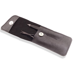 Professional Spring Scissor Stainless Steel Shape <b>Tool</b> Eyebrow Nose Hair Clip Tweezer <b>Remover</b> With Leather Pouch Packing - Product Image 2