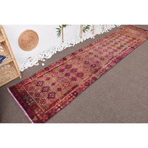 Alfombra turca Vintage Bohemia rojo marrón Ecológico Área grande 2,6X12,2 pies lana rectángulo Patchwork comedor látex - Product Image 3