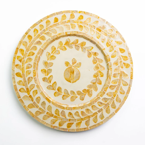 Handcrafted modern Mother of pearl <b>round</b> <b>placemats</b> for dining table luxury Halloween Christmas table decor from Vietnam - Product Image 1