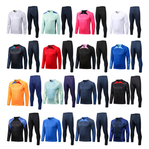 2025 vente en gros hiver Football Club fermeture éclair mouche noir et bleu football formation grande taille imprimé réversible coupe-vent survêtement - Product Image 6