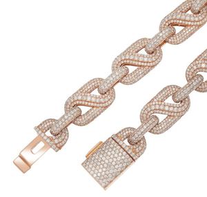 Cadena de Eslabones de Plata 925 con Moissanita de 20 Pulgadas, VVS1, 10 mm, Cadena de Moissanita con Eslabones INFINITY - Product Image 3