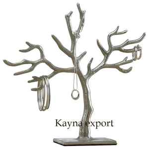 สีเงินโลหะต้นไม้เครื่องประดับยืนด้วยไม้ยืน - Product Image 2