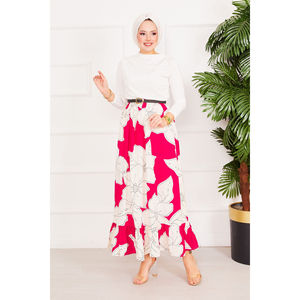 Floral Patterned Chiffon <b>Skirt</b> Natural Waistline Digital Print Breathable Short Length for Formal European for Spring Winter - Product Image 3