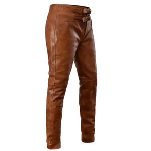 Pantalons pour hommes délavés élégants pantalons évasés en cuir pour hommes pantalons slim de haute qualité pour des vêtements à la mode et décontractés pantalons en cuir - Product Image 4