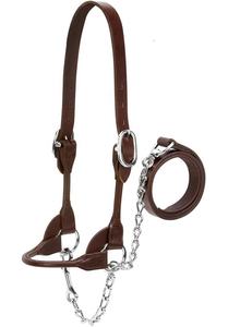 Marrón venta al por mayor ODM CABALLO HALTER CUERO SUAVE AJUSTABLE CUERO GENUINO CABALLO HALTER DE ACERO INOXIDABLE DE LA INDIA - Product Image 1
