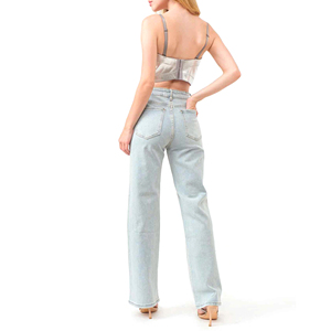 Nouveau jean en denim pour femmes élégant et tendance avec strass, pour une utilisation en extérieur, jean en denim pour femmes pour un usage décontracté, jean avec strass pour femmes - Product Image 5