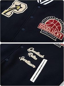 Chaqueta universitaria de alta calidad para hombre, Mangas de cuero bordadas, chaqueta de béisbol Bomber para hombre, chaqueta con letras para hombre - Product Image 2