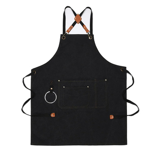 Tabliers de restaurant de chef en toile lourde tabliers de travail en denim de barbier réglables avec poches tablier en toile avec logo personnalisé - Product Image 6