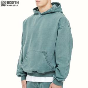 100% algodón en blanco grueso de alta calidad de lana de gran tamaño French Terry Winter Hoodie para hombres Vintage ácido lavado pesado de secado rápido - Product Image 4