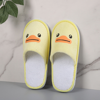 Chaussons jetables Ranbay Adorable Canard Jaune en coton/tissu éponge pour enfants, pour usage hôtelier, mignons, confortables et amusants pour les petits pieds - Édition Spéciale