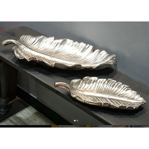 Elegant Design Table Decorative Food <b>Snacks</b> Serving <b>Tray</b> Best Quality Silver Metal <b>Tray</b> For Best Selling Wedding Parties Usage - Product Image 4