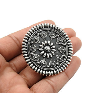 Anillo ajustable de forma redonda con aspecto artesanal de Plata de Ley 925 sólida, fabricante de joyería de diseño personalizado, exportador indio - Product Image 2