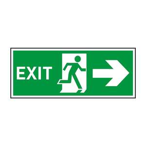 Indoor/Outdoor Maintained Exit Right Arrow Photoluminescent Sign <b>Light</b> ACryl Aluminium & Metal Materials - Product Image 1