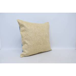 Élégant tapis en laine géométrique bleu fluide 28x28 pouces tissé motif vintage style George IV tons beiges écologique et antidérapant - Product Image 3