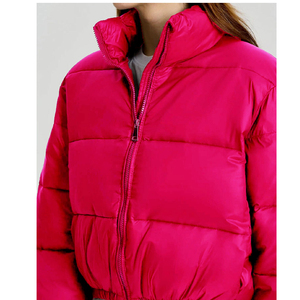 Custom Made Logo Design <b>Summer</b> Women's Solid Jackets Breathable Thick Warm Puffer with Short Crop Ladies' Puffer Jacek - Product Image 5
