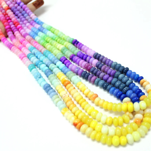 ลูกปัดโอปอลหลากสีทรงรอนเดล: อัญมณีคุณภาพ AAA, 24 นิ้ว - Product Image 6